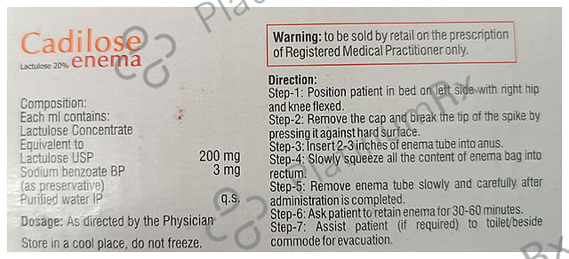 Cadilose Enema 200mg Liquid 250ml