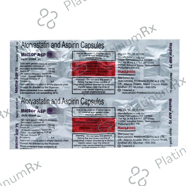 Mactor ASP 75/10mg Tablet 10s