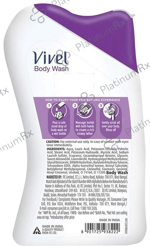 Vivel Lavender + Almond Oil Body Wash 200 ml