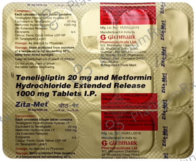 Zita Met 1000/20mg Tablet ER 15s