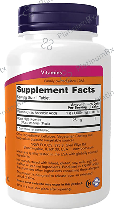 Now C-1000 with Rose Hips for Antioxidant Protection Sustained Release - Veg Tablet