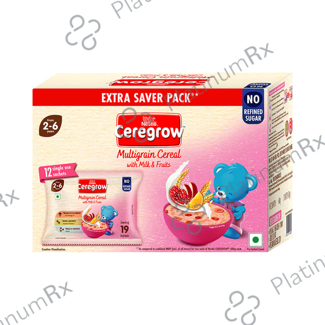 Nestle 2to6 Years Ceregrow Multigrain Cereal with Milk & Fruits Extra Saver Pack (50gm Each)