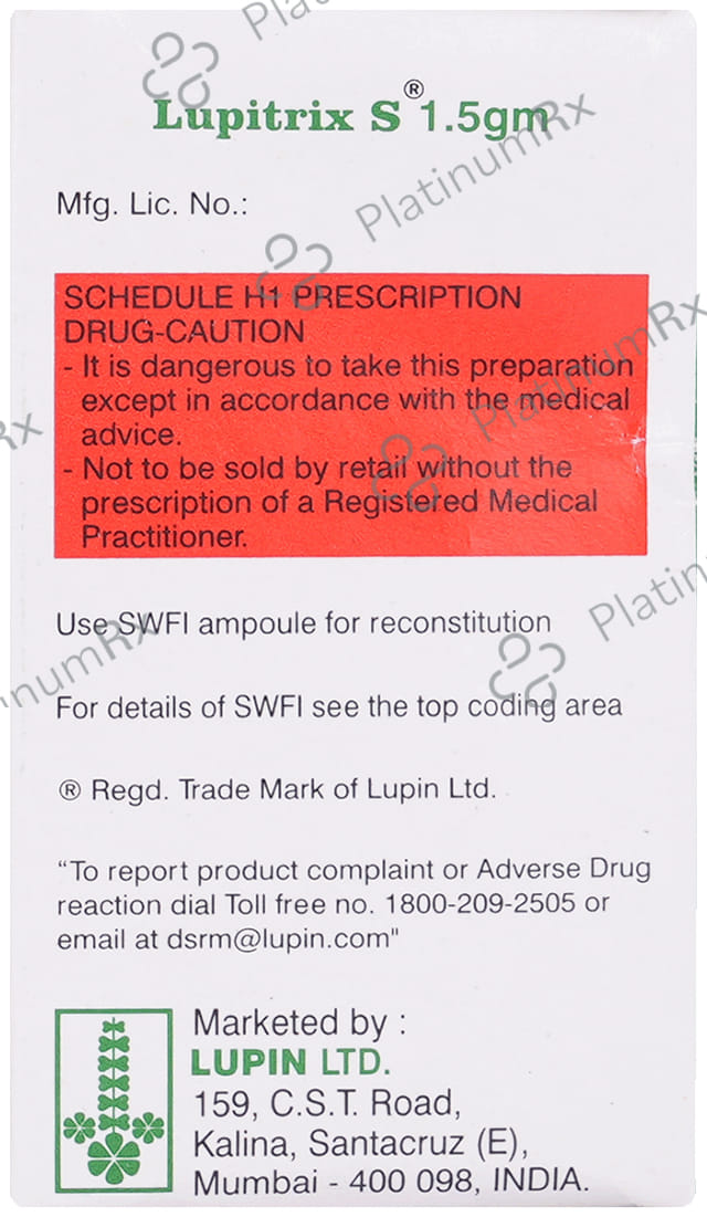 Lupitrix S 1000mg/500mg Injection