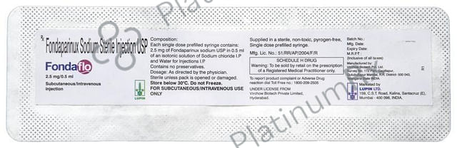 Fondaflo 2.5mg Injection 1s
