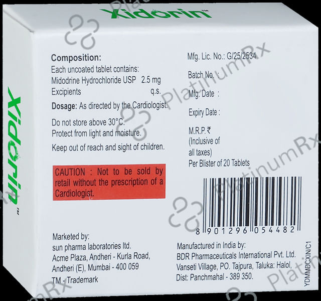 Xidorin 2.5mg Tablet 20s