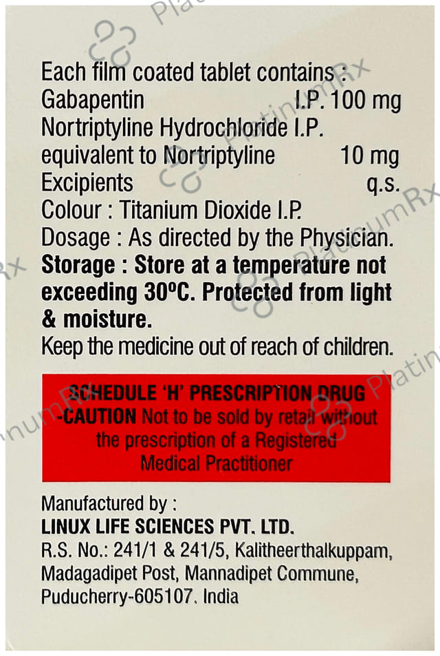 Gabagesic NT 100/10mg Tablet 15s