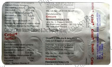 Celol Plus 250/0.25/7.5mg Tablet 10s