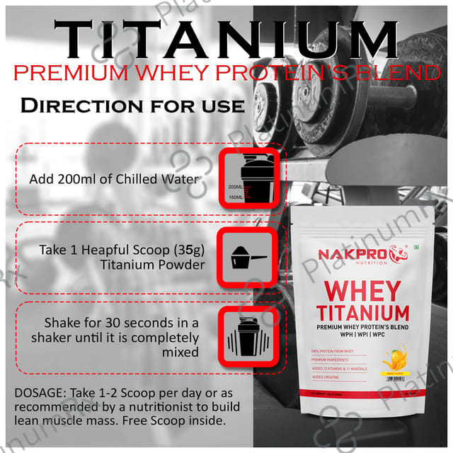 Nakpro Nutrition Whey Titanium Premium Whey Protein's Blend Mango
