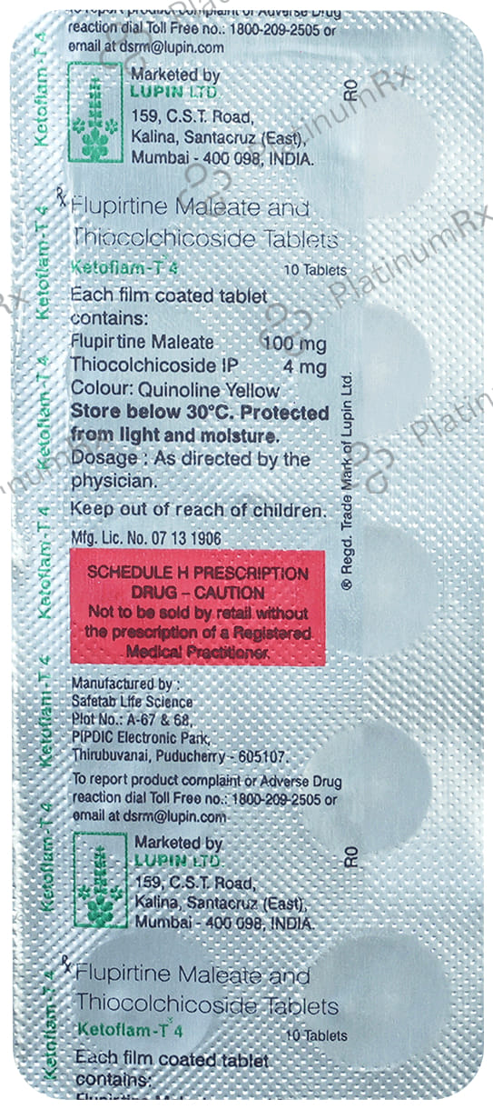 Ketoflam T 100/4mg Tablet 10s