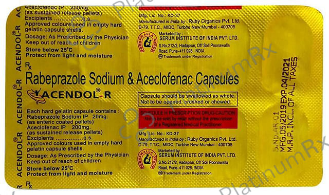 Acendol R 200/20mg Capsule SR 10s