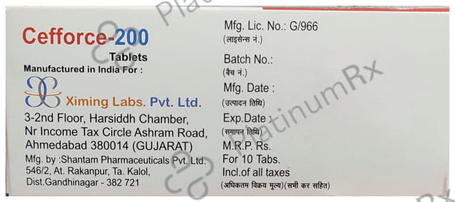 Cefforce 200mg Tablet DT 10s
