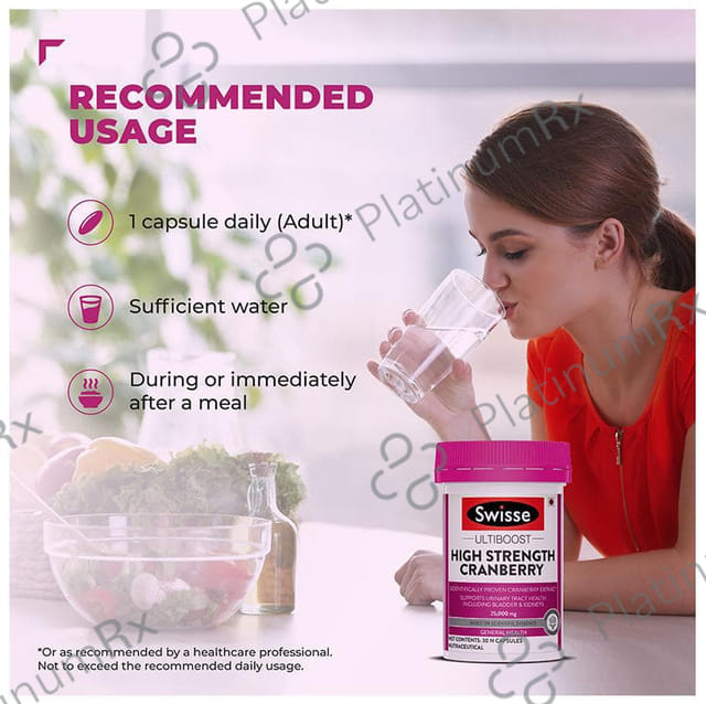 Swisse Ultiboost High Strength Cranberry 25000mg Capsule, Supports Bladder & Kidney Health