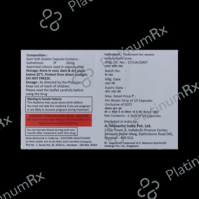 Iso Aret 20mg Capsule 10s