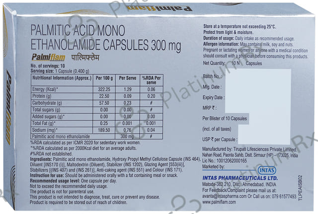 Palmiflam 300mg Capsule 10s