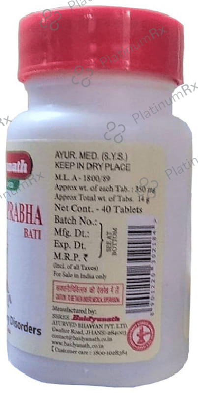 Baidyanath (Jhansi) Chandraprabha Bati 40 tablets