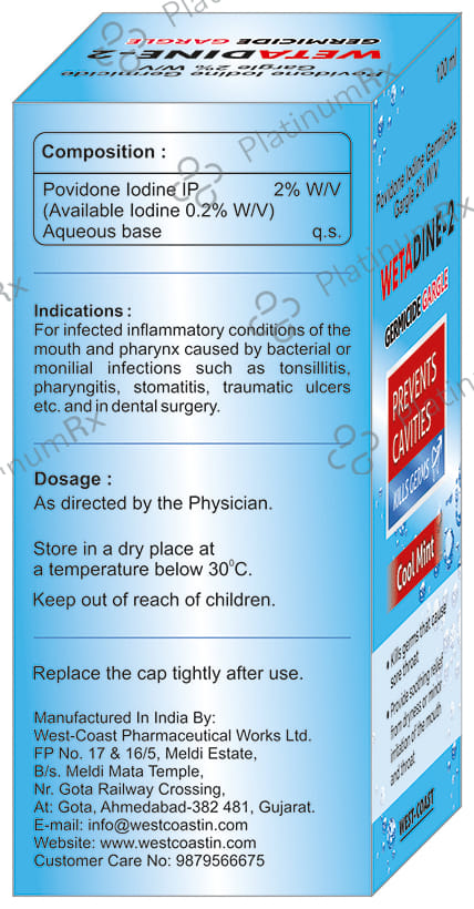 Wetadine 2 Germicide Gargle