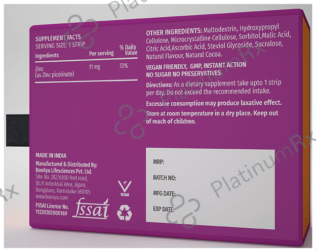 BonAyu Zinc Mouth Dissolving Mango Mint Strip