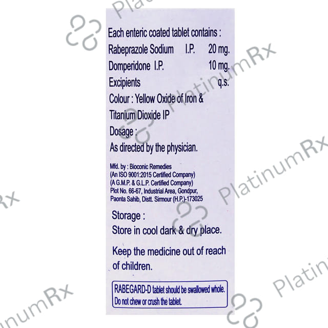 Rabegard D 10 mg/20 mg Tablet