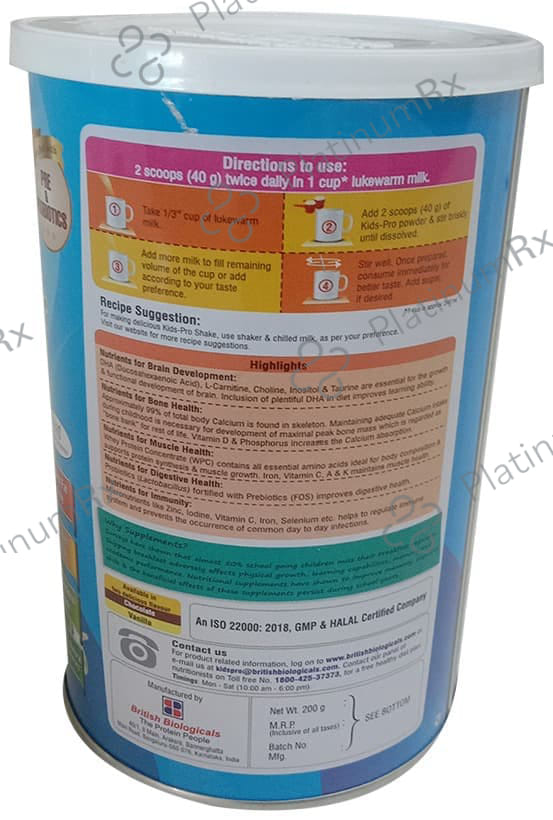 Kids Pro Vanilla Powder 200 gm