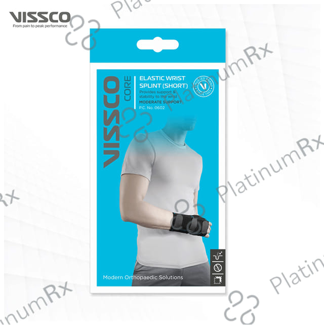 Vissco Core 0602 Elastic Wrist Splint (Short) Black Universal