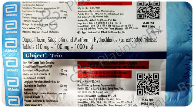 Gluject Trio 10/1000/100mg Tablet 10s