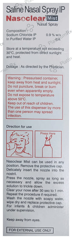 Nasoclear Mist 0.9% Nasal Spray 100ml
