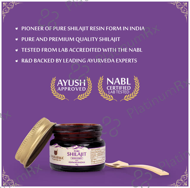 Upakarma Ayurveda Pure Shilajit Resin Form with Ashwagandha 10gm