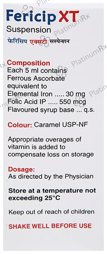 Fericip XT 30mg/550mcg Syrup 150ml