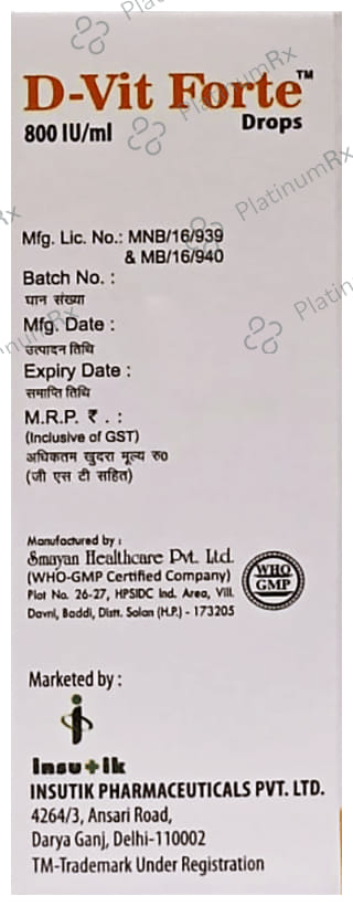 D-Vit Forte Oral Drops Strawberry