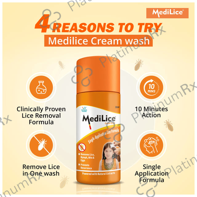 Medilice 1% Anti Lice Wash Cream 30gm