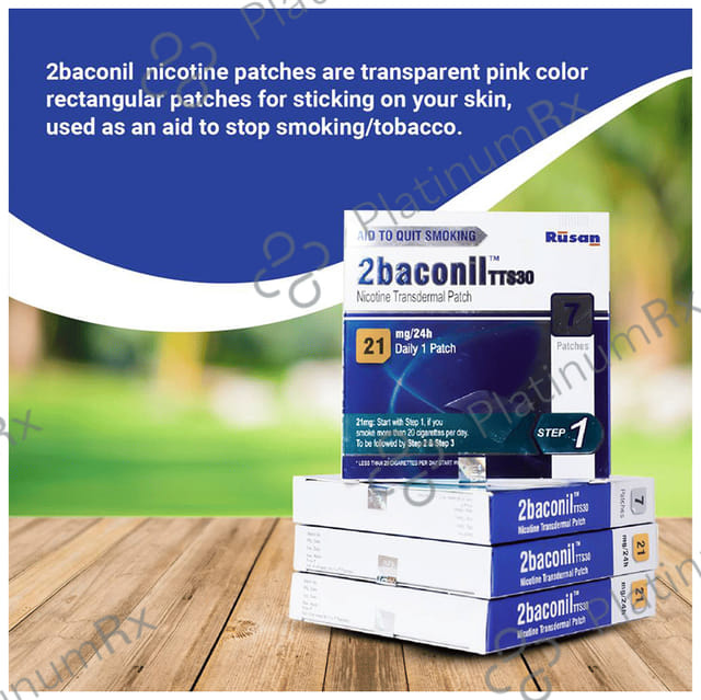 2baconil TTS30 21mg Step 1 Nicotine Transdermal Patch 7s
