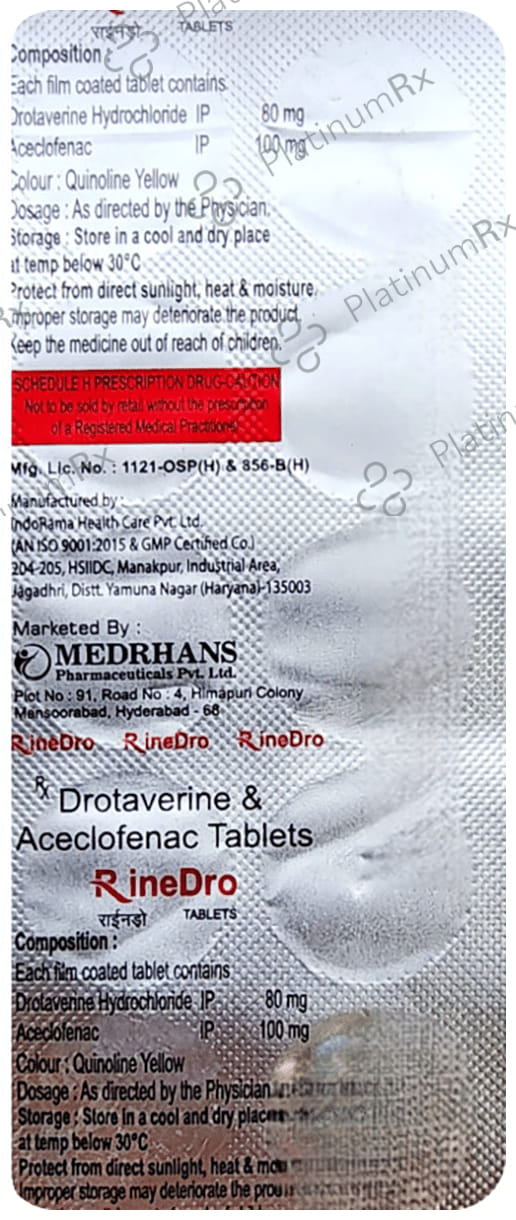 Rinedro 100mg/80mg Tablet