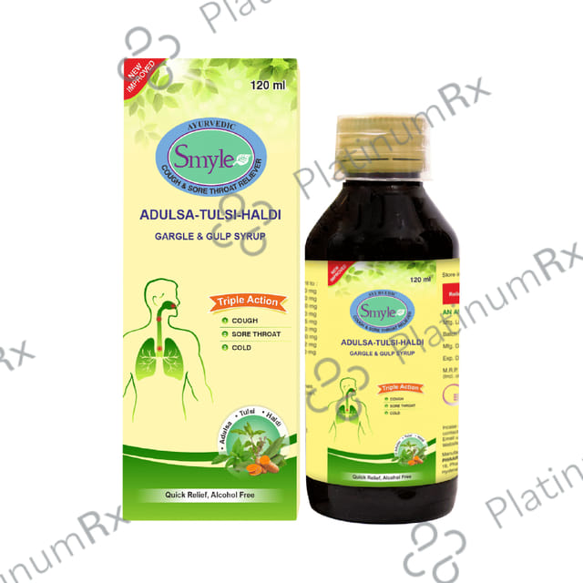 Smyle Adulsa Tulsi Haldi Gargle & Gulp Syrup 120ml