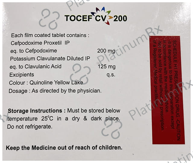 Tocef CV 200/125mg Tablet 10s