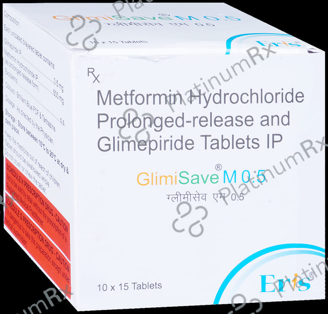 Glimisave M 0.5/500mg Tablet PR 15s