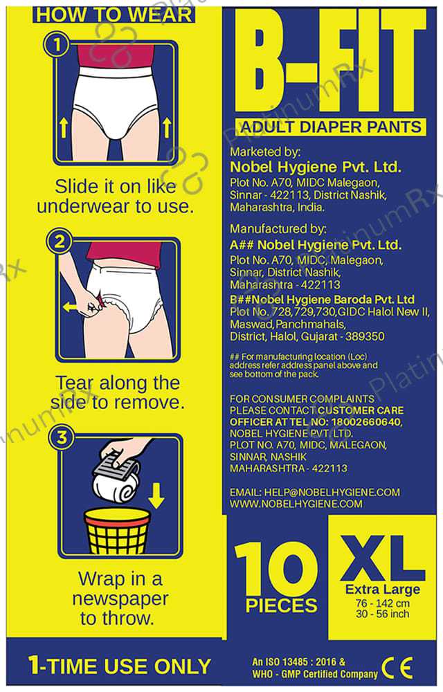 B Fit Adult Diaper Pants XL 10s