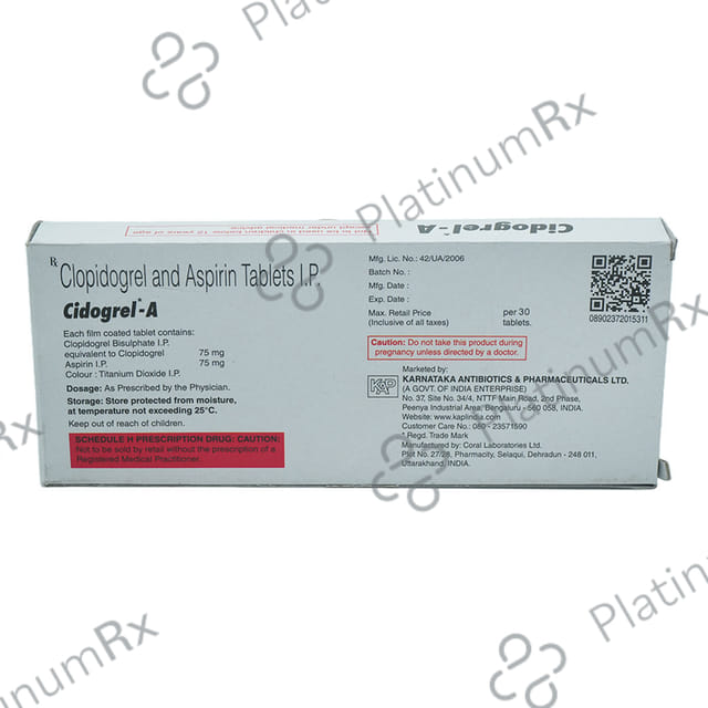 Cidogrel A 75/75mg Tablet 10s