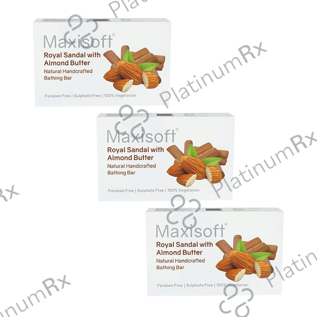 Maxisoft Royal Sandal with Almond Butter Bathing Bar (75gm Each) 3 units