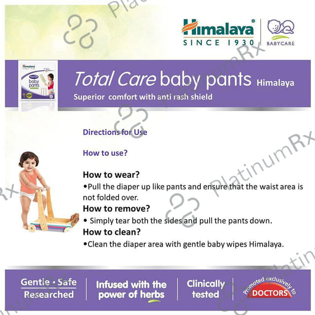 Himalaya Total Care Baby Pants - With Anti-Rash Shield & Wetness Indicator - Size XL 74 diapers