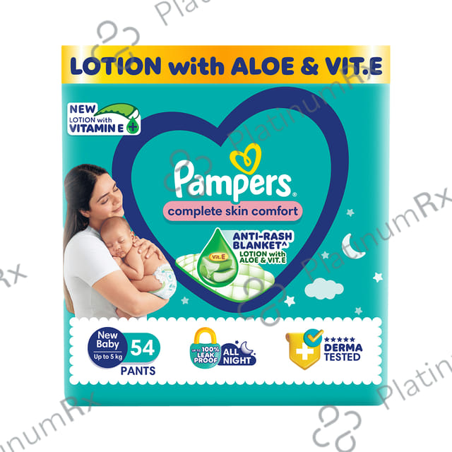 Pampers All Round Protection Anti Rash Blanket Diaper Lotion NB 54s