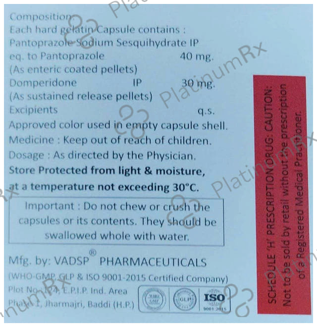 Panerd D 30mg/40mg Capsule SR
