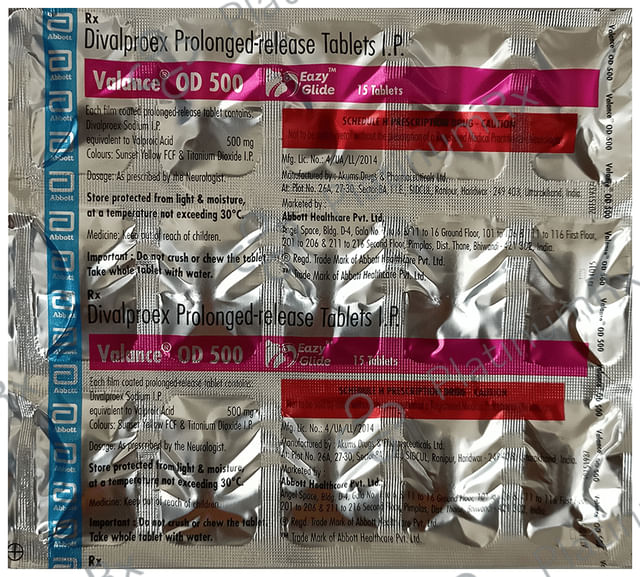 Valance OD 500mg Eazy Glide Tablet PR 15s