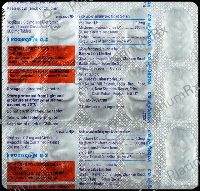 Vozuca M 500/0.3mg Tablet SR 15s