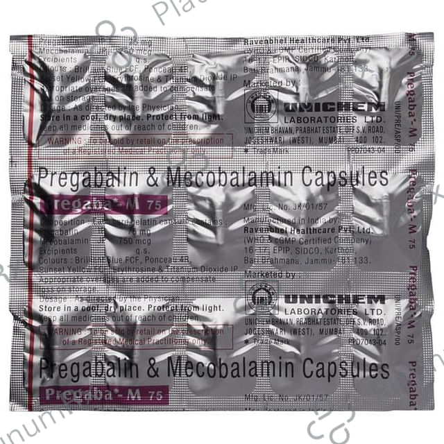 Pregaba M 750mcg/75mg Capsule 15s
