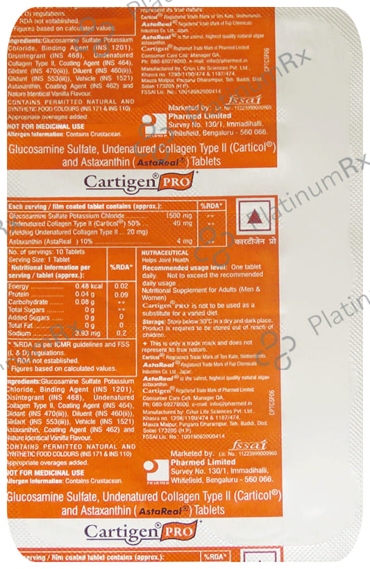 Cartigen Pro 4/1500/40mg Tablet 10s