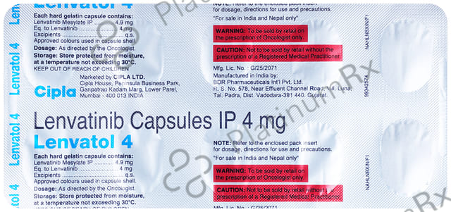 Lenvatol 4mg Capsule 10s