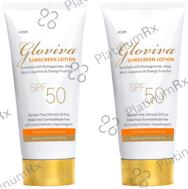 Gloviva SPF 50 Sunscreen Lotion 2x50ml