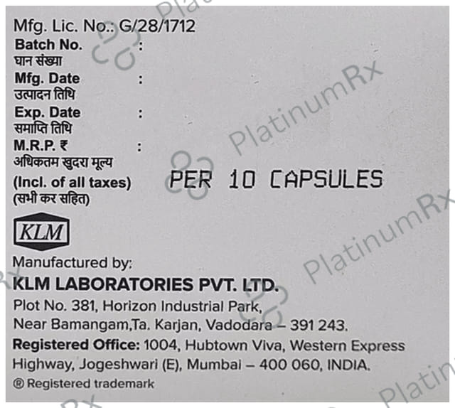 K Dox 100mg/5B Capsule 10s