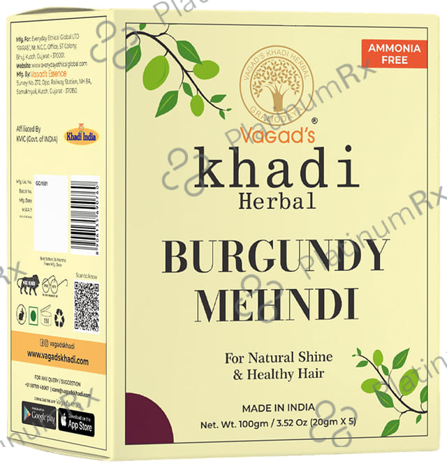 Vagad's Khadi Herbal Mehndi Powder Burgundy