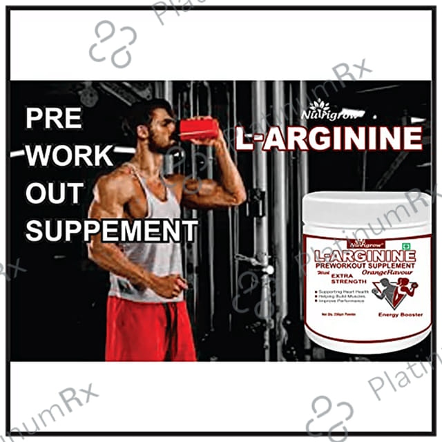 Nutrigrow L-Arginine Preworkout Supplement Powder Orange